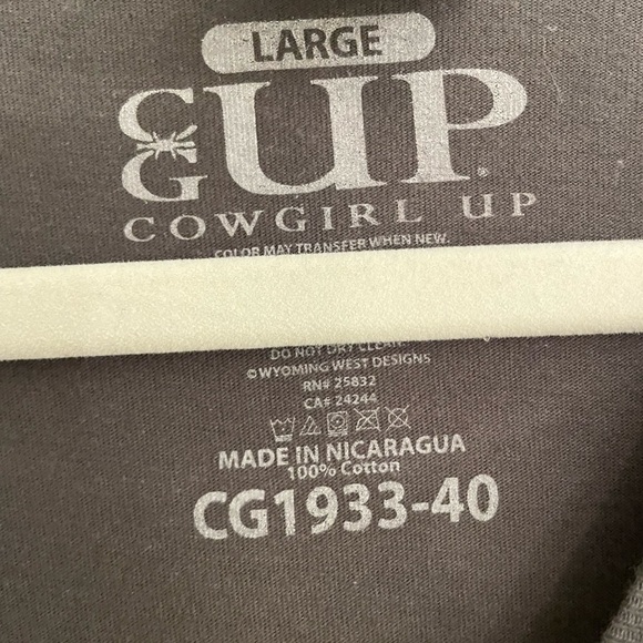 Whiskey Down Cowgirl Up Gray Tee - Picture 4 of 4